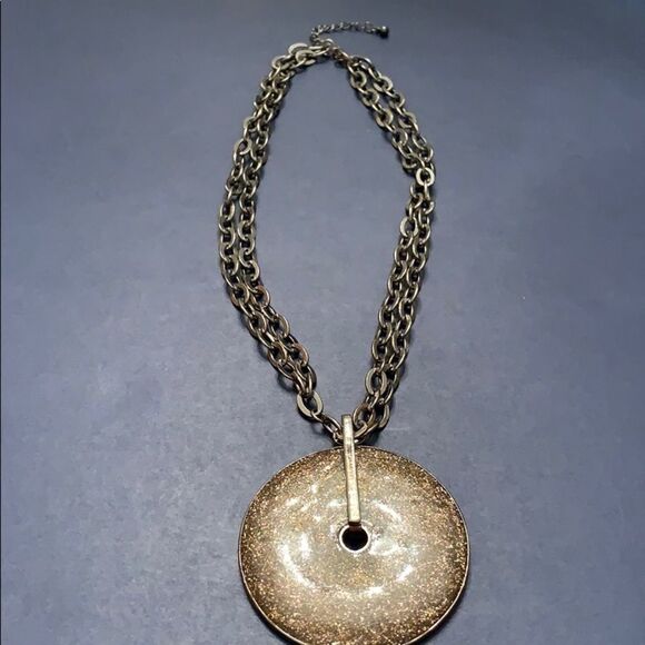 Silver Chain Necklace with Medallion - Picture 1 of 4